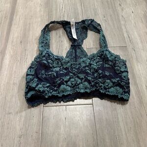 Free people Navy Blue Lace Bralette Size Small